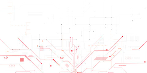 Abstract digital circuit board lines and dots on white background technology © Zero Degree