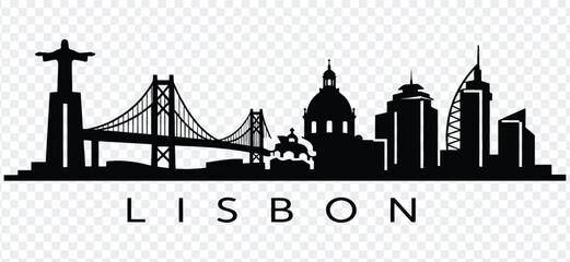 Lisbon skyline silhouette © MstSabina