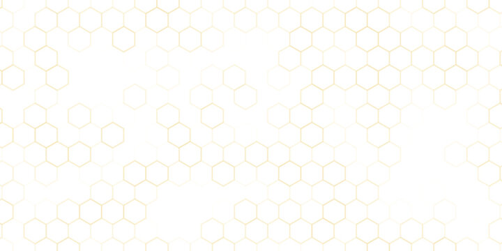 abstract yellow fill and outline honeycomb pattern vector graphic.