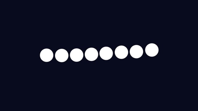 Elegant white balls slide gently back and forth in a seamless loop. Clean and minimal animation for loading screens, apps, and user interfaces with transparent background.