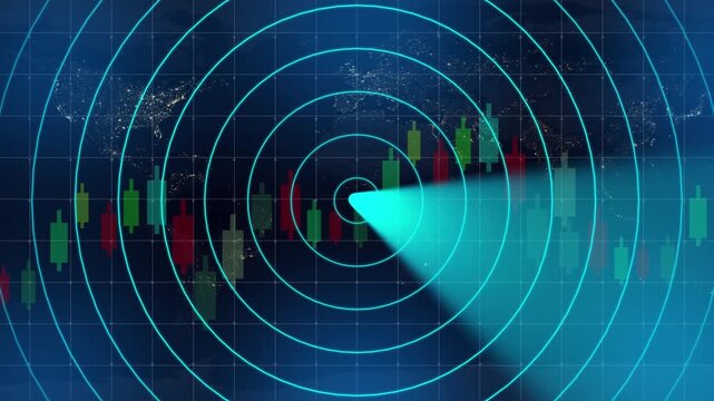 Radar screen loop with scanning beam circular grid. Scanning Submarine Radar Screen with World Map. tracking systems, and advanced technology solutions