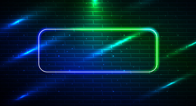 Neon Brick Wall Room Background