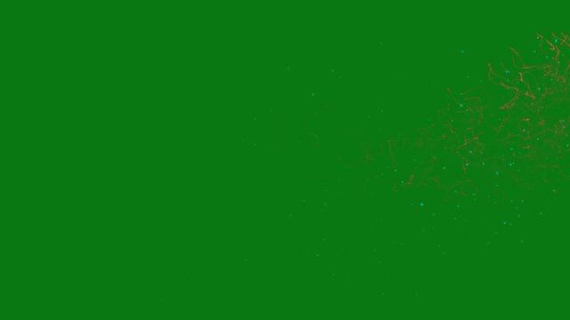 Smooth twinkling star glitter line animation with glowing white particles, shining particles stars line magic dust, shining white particle stars dust, pixie dust path, green background. 4k video