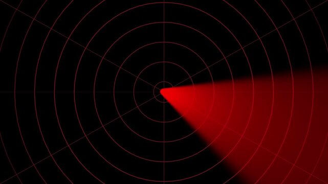 red cyber sweeping radar navigation surveillance tracking sonar scanning overlay