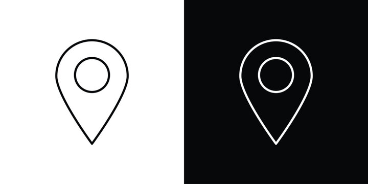 Map marker icon line drawings pack