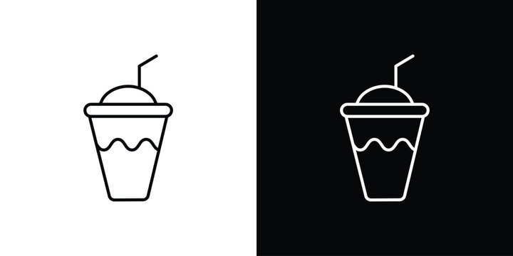 Milk shake icon line drawings pack