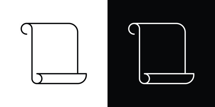 Scroll paper icon line drawings pack
