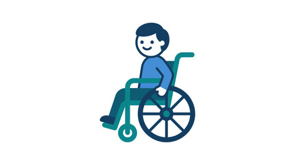 Fototapeta premium Minimalist wheelchair user icon representing accessibility and mobility