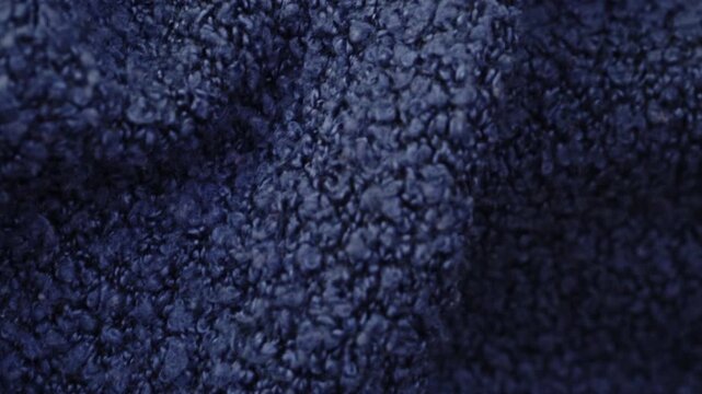 Blue flannel warm fabric close up, woolen fabric