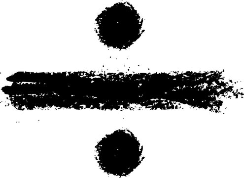 Division sign mathematical symbol illustration with chalk drawing style