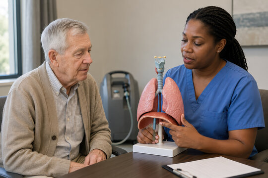 COPD Patient Learning Breathing Mechanics