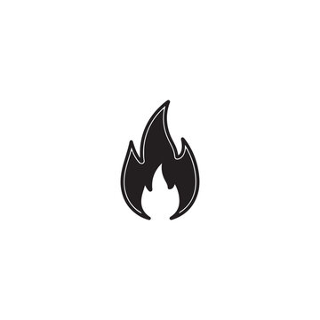 Simple fire flame vector icon with ignition isolated abstract firepower wildfire flammable minimalist pictogram silhouette emergency combustion illustration
