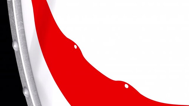 Metallic Shield Transitions with the Flag of Region of Rapa Nui or Easter Island of Chile