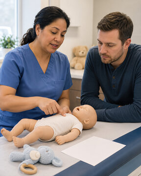 Parent Learning Infant Breathing Signs