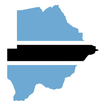 Botswana Flag in Botswana Map Silhouette Flat Vector Illustration Isolated for Country and Political Icon