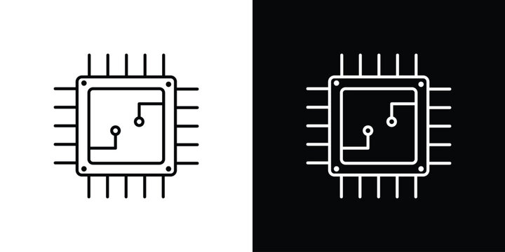 Microchip icon vector graphics set