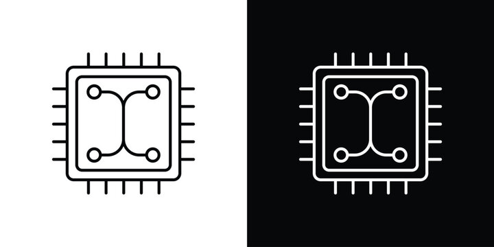 Microchip icon vector graphics set