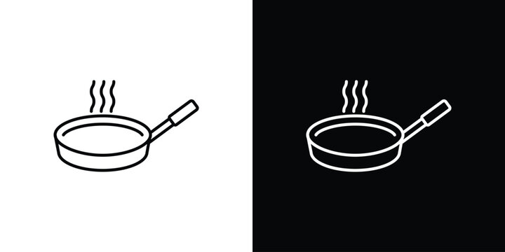 Pan frying icon vector graphics set