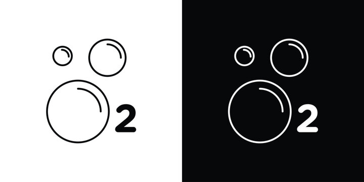 Oxygen O2 icon vector graphics set
