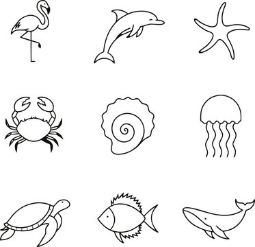 Summer Icon Pack &ndash; Tropical Vacation, Beach, Fruits, Drinks and Seasonal Vector Icons