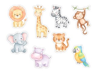 Obraz premium Cute jungle animals