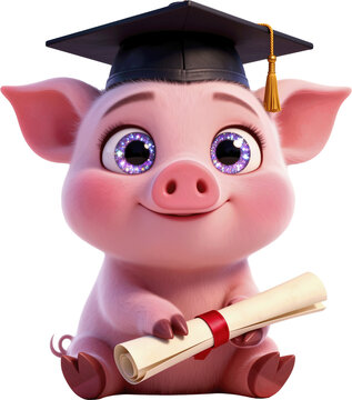 cerdo, marrano, acto de graduaci&oacute;n, chapas, educaci&oacute;n, gorros, diploma, centros, graduado, alumna, bachillerato, universidad, grado, aislada, exitos, borla, logro, acad&eacute;mico, rollo, aprendizaje, vecto