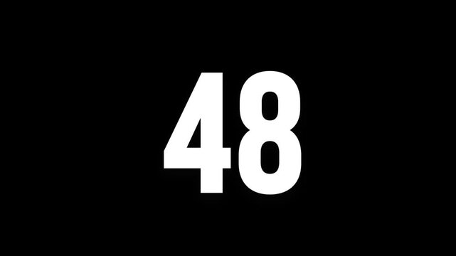 Pixel numeral 48, number forty eight, alpha channel, alphabet and letters in pixel style with a transparent background