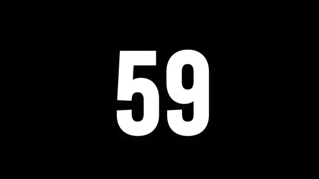 Pixel numeral 59, number fifty nine, alpha channel, alphabet and letters in pixel style with a transparent background