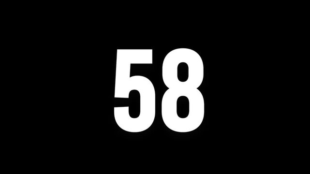 Pixel numeral 58, number fifty eight, alpha channel, alphabet and letters in pixel style with a transparent background