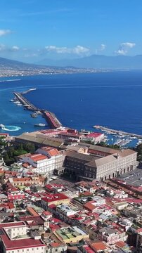 Naples Port and Vesuvius Volcano Landscape