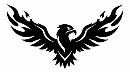 Phoenix Eagle Symmetrical Flame Wing Logo © amaliaanida