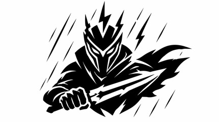 Hooded rogue with lightning dagger mascot. © amaliaanida