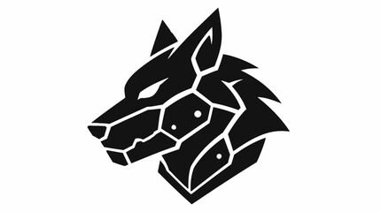 Mechanical cyber wolf mascot profile icon. © amaliaanida