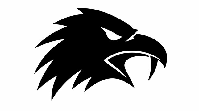 Sharp eagle head mascot logo profile view.