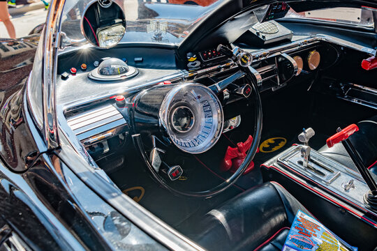 Cockpit Dashboard Of Batman Batmobile Replica During Leesburg Virginia Classic Car Event
