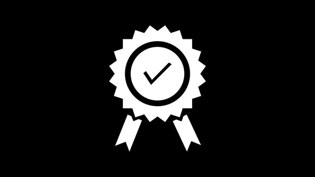 Animated green quality mark. Approved or certified icon in a flat design. Vector illustration isolated on white background.