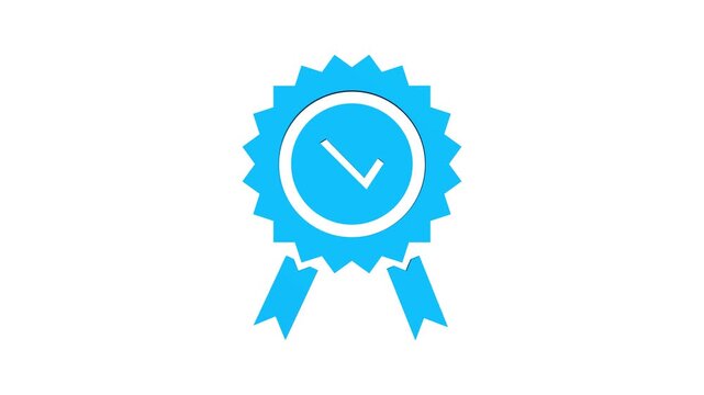 Animated green quality mark. Approved or certified icon in a flat design. Vector illustration isolated on white background.