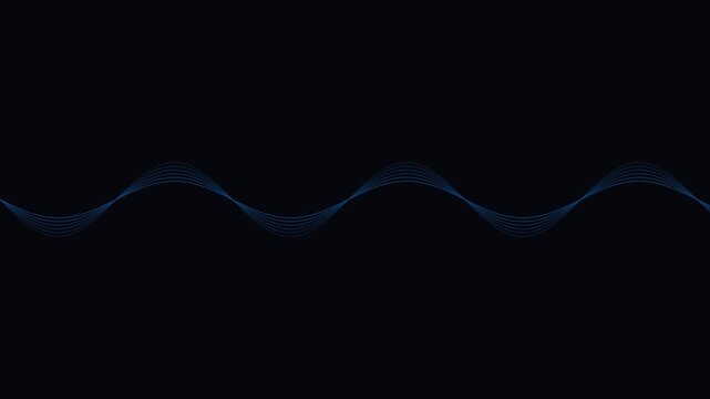 Minimalist abstract sine wave motion on animation 4k black background, motion minimalist digital technology