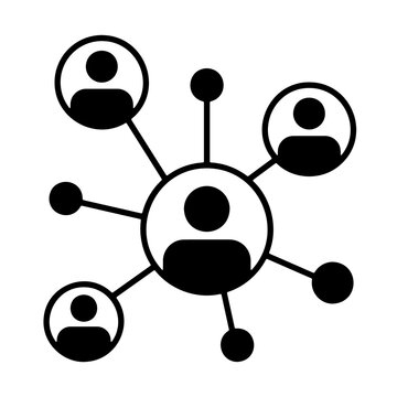 Social Network and Business Networking Line Icon Set People Connection, Communication and Diagram Vector Illustration.