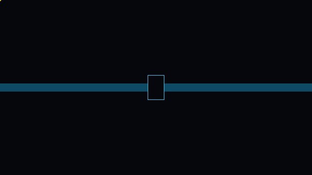 Minimalist loading bar progress animation with blue glowing line and pulsing rectangular indicator for digital interface 4k