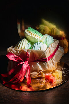Handmade Marshmallow Gift Box with Fruit Filling Wrapped in Craft Paper