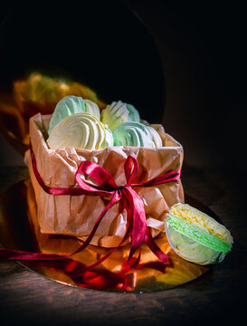 Handmade Marshmallow Gift Box with Fruit Filling Wrapped in Craft Paper