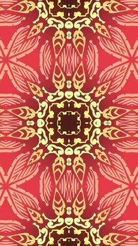 Traditional Ethnic Boho Chic Fabric Design, Vibrant Tribal Tile Backdrop and Mystical Mandala Orange Texture Wallpaper