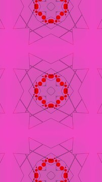 Minimalist Pink/Red Geometric Mandala Seamless Ornament Wallpaper