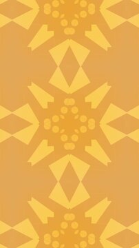 Minimalist Orange Geometric Mandala Seamless Ornament Wallpaper
