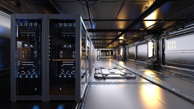 サーバールーム　3DCGレンダリング