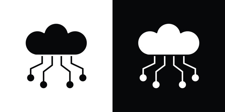 Network cloud icon simple logo set