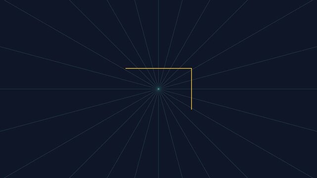 Minimalist geometric line animation a rectangle shape on dark 4k background