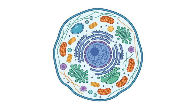 Animal cell diagram showing internal biological organelles.