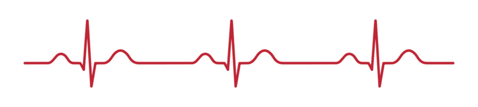 Red heartbeat ekg line graph on a plain white background